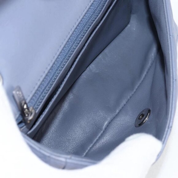 CHANEL Matelasse Chain Shoulder Bag Lamb Skin Purple Silver CC Auth 132927V - Picture 11 of 16